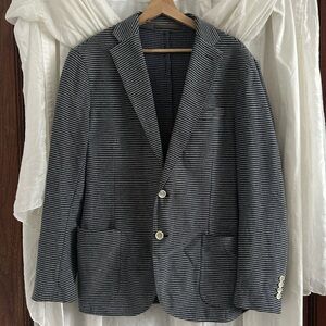 Eleventy Navy Striped Blazer